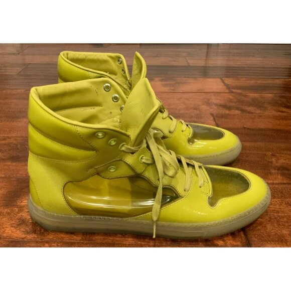 Balenciaga Acid Green Clear Panel Lace-Up High Top Sneaker Size 10 (US) 43 (EUR) - Picture 1 of 10
